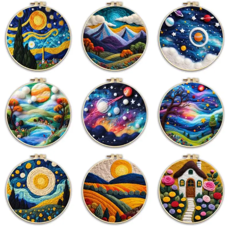 Scenery Wool Felting Painting Kit With Embroidery Frame Needle Felting Painting Flower Tool Foam Felt Cloth Art Craft Diy Gift
Scenery Wool Felting Painting Kit With Embroidery Frame Needle Felting Painting Flower Tool Foam Felt Cloth Art Craft Diy Gift