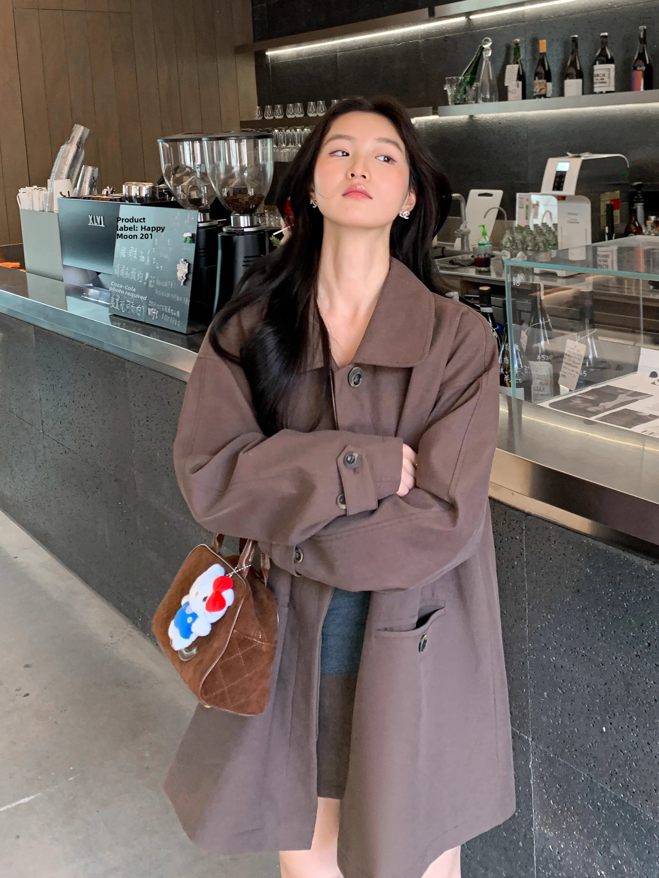 AUNP Khaki Oversized Coat Jaet Women's Autumn Mid-Length Collar Design Casual Versatile Long Sve Cotton Color
AUNP Khaki Oversized Coat Jaet Women's Autumn Mid-Length Collar Design Casual Versatile Long Sve Cotton Color