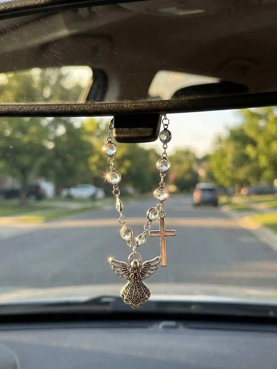 Vintage Angel Cross Car Decor Crystal Bead Chain Rearview Mirror Pendant Handbag Charm For Women Religious Auto Interior
Vintage Angel Cross Car Decor Crystal Bead Chain Rearview Mirror Pendant Handbag Charm For Women Religious Auto Interior