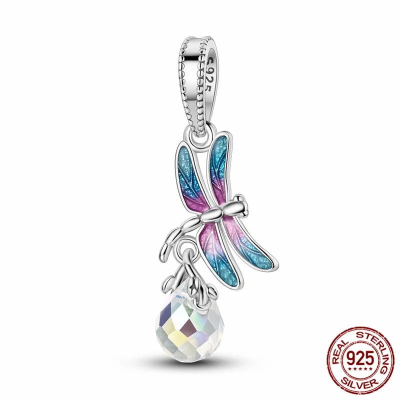 925 Sterling Silver Colorful Dragonfly Charm Bead, suitable for DIY bracelets and women's jewelry gifts.
925 Sterling Silver Colorful Dragonfly Charm Bead, suitable for DIY bracelets and women's jewelry gifts.