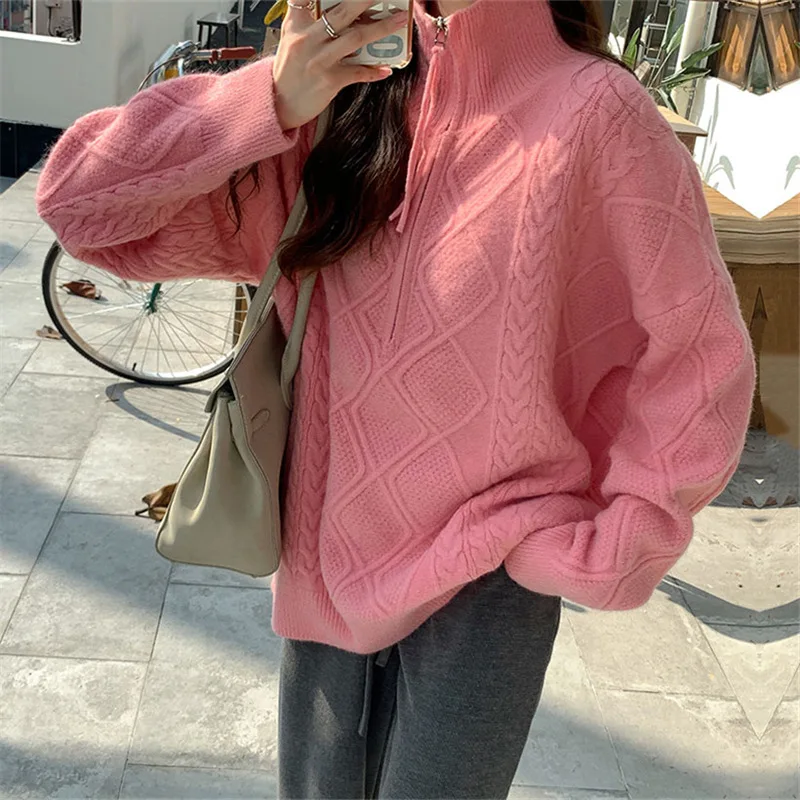 2024 Autumn and Winter New Loose Sweater Turtleneck Half Zipper Long Sleeve Sweater Women's Solid Color Thickened Top
2024 Autumn and Winter New Loose Sweater Turtleneck Half Zipper Long Sleeve Sweater Women's Solid Color Thickened Top