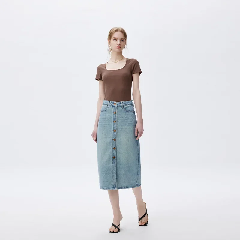 Spring Summer Light Luxury and Elegant Style High-waisted Denim Half Body Skirt, New Fashionable Button-designed Skirt for Women
Spring Summer Light Luxury and Elegant Style High-waisted Denim Half Body Skirt, New Fashionable Button-designed Skirt for Women