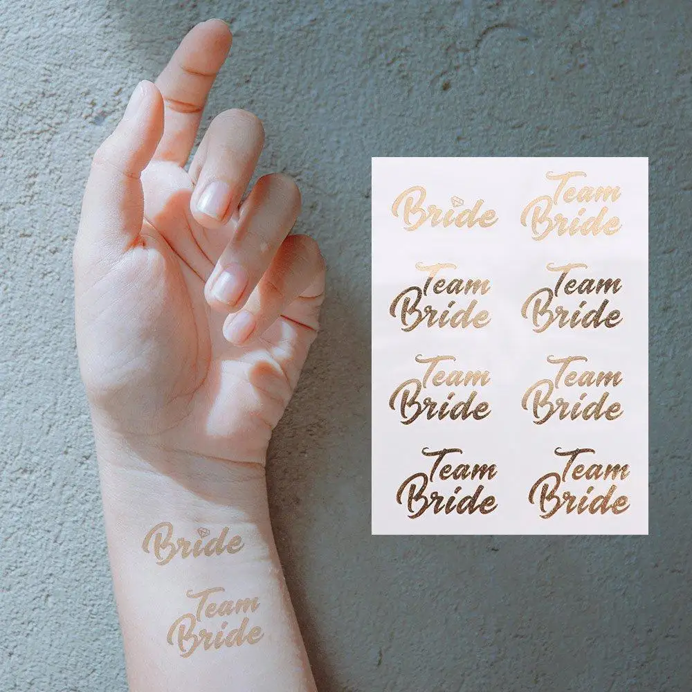 Golden Party Tattoo Stickers Temporary Creative Hot Stamping Sticker Waterproof Exquisite Wedding Bride Stickers
Golden Party Tattoo Stickers Temporary Creative Hot Stamping Sticker Waterproof Exquisite Wedding Bride Stickers
