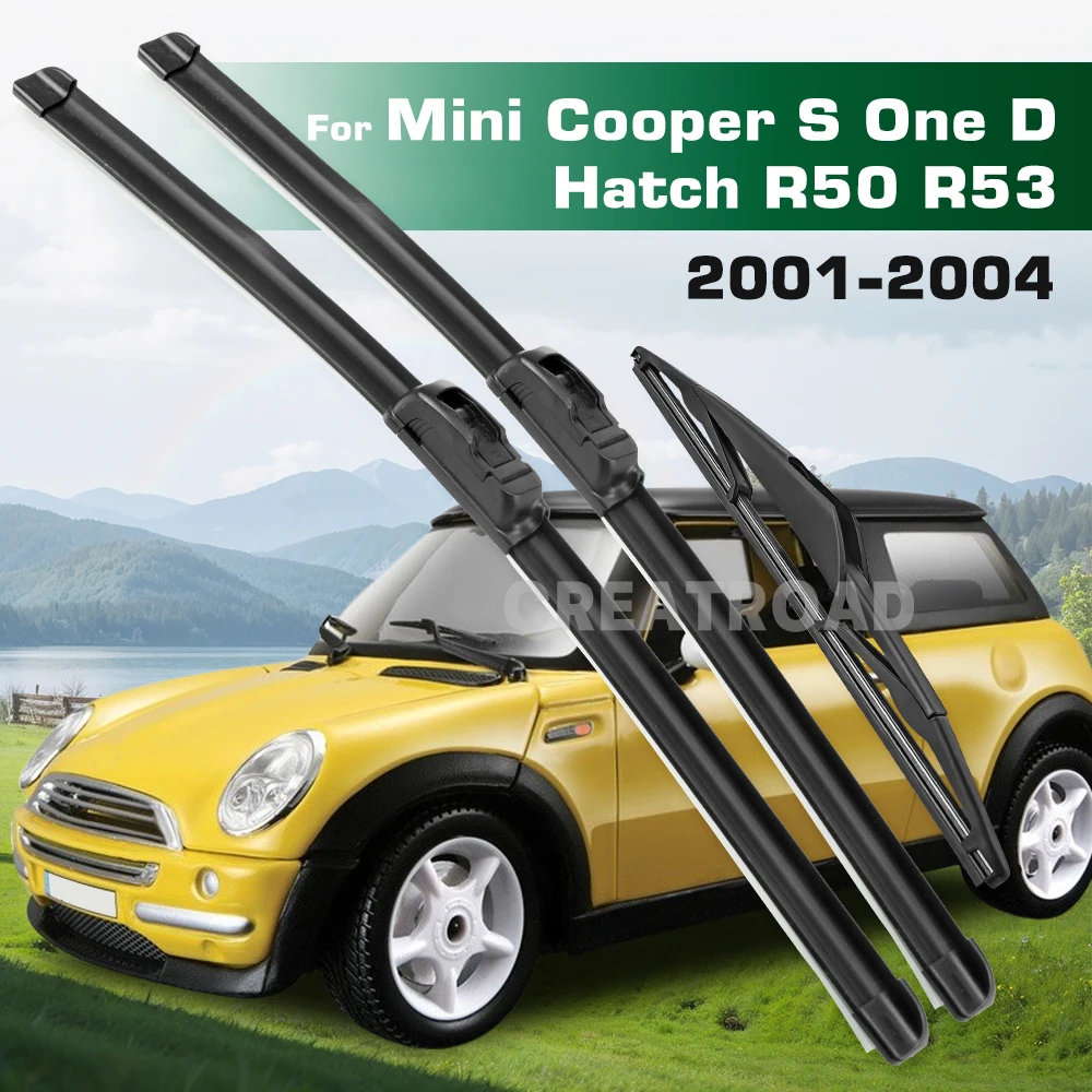 GREATROAD Wiper LHD&RHD Front & Rear Wiper Blades Set For Mini Cooper S One D Hatch R50 R53 2001 - 2004 Windshield Windscreen