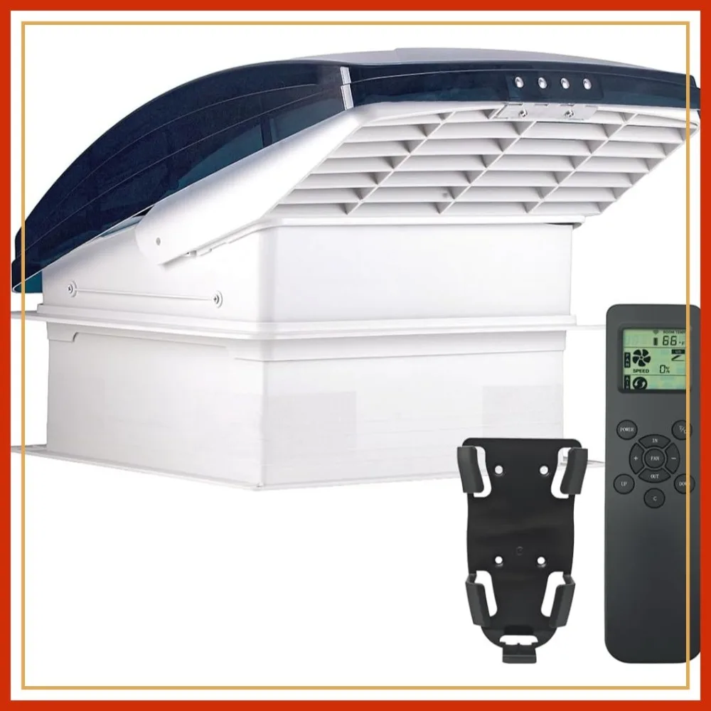Build-in Rain Shield RV Roof Vent Fan 14x14 with Remote Control, 12V Ceiling Exhaust Fan for Trailer Camper
Build-in Rain Shield RV Roof Vent Fan 14x14 with Remote Control, 12V Ceiling Exhaust Fan for Trailer Camper