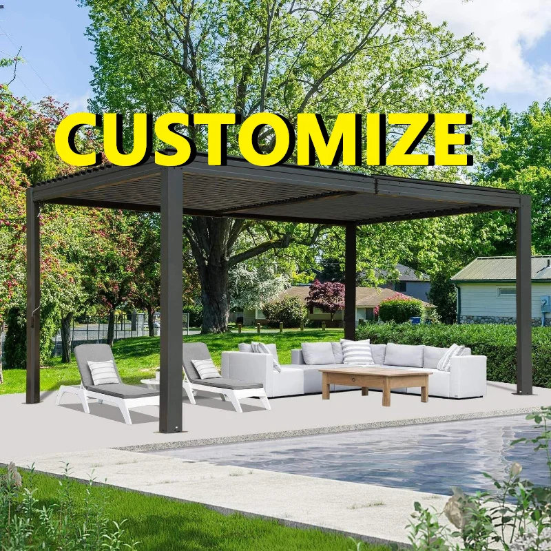 Any Size Custom Modular Quick Setup Motorized Aluminum Gazebo Seamless Profile Patio Easy Assemble Remote Sunshade Canopy
Any Size Custom Modular Quick Setup Motorized Aluminum Gazebo Seamless Profile Patio Easy Assemble Remote Sunshade Canopy