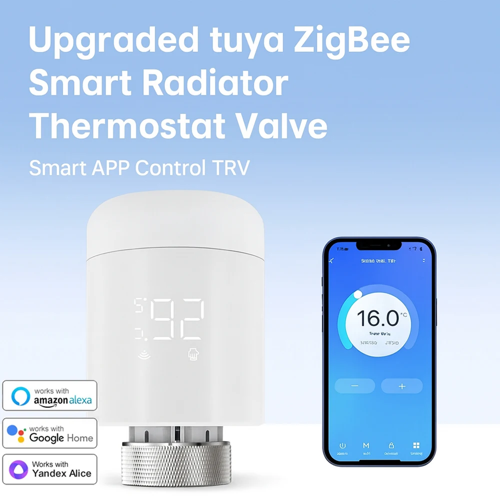 Умный термостатический радиаторный клапан Tuya ZigBee, приложение и голосовое управление, программируемый TRV, антифриз, блокировка от детей
Умный термостатический радиаторный клапан Tuya ZigBee, приложение и голосовое управление, программируемый TRV, антифриз, блокировка от детей