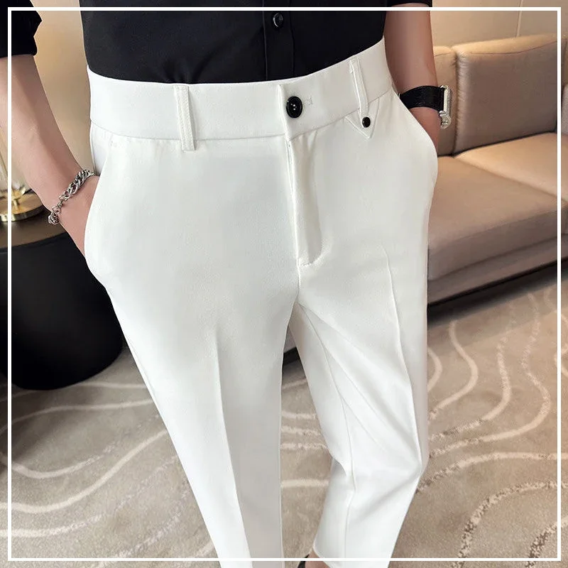 New Spring and Autumn High End Fashion Business Casual High Waist Button Pocket Hanging Straight Crop Suit Pants for Men WT65
New Spring and Autumn High End Fashion Business Casual High Waist Button Pocket Hanging Straight Crop Suit Pants for Men WT65