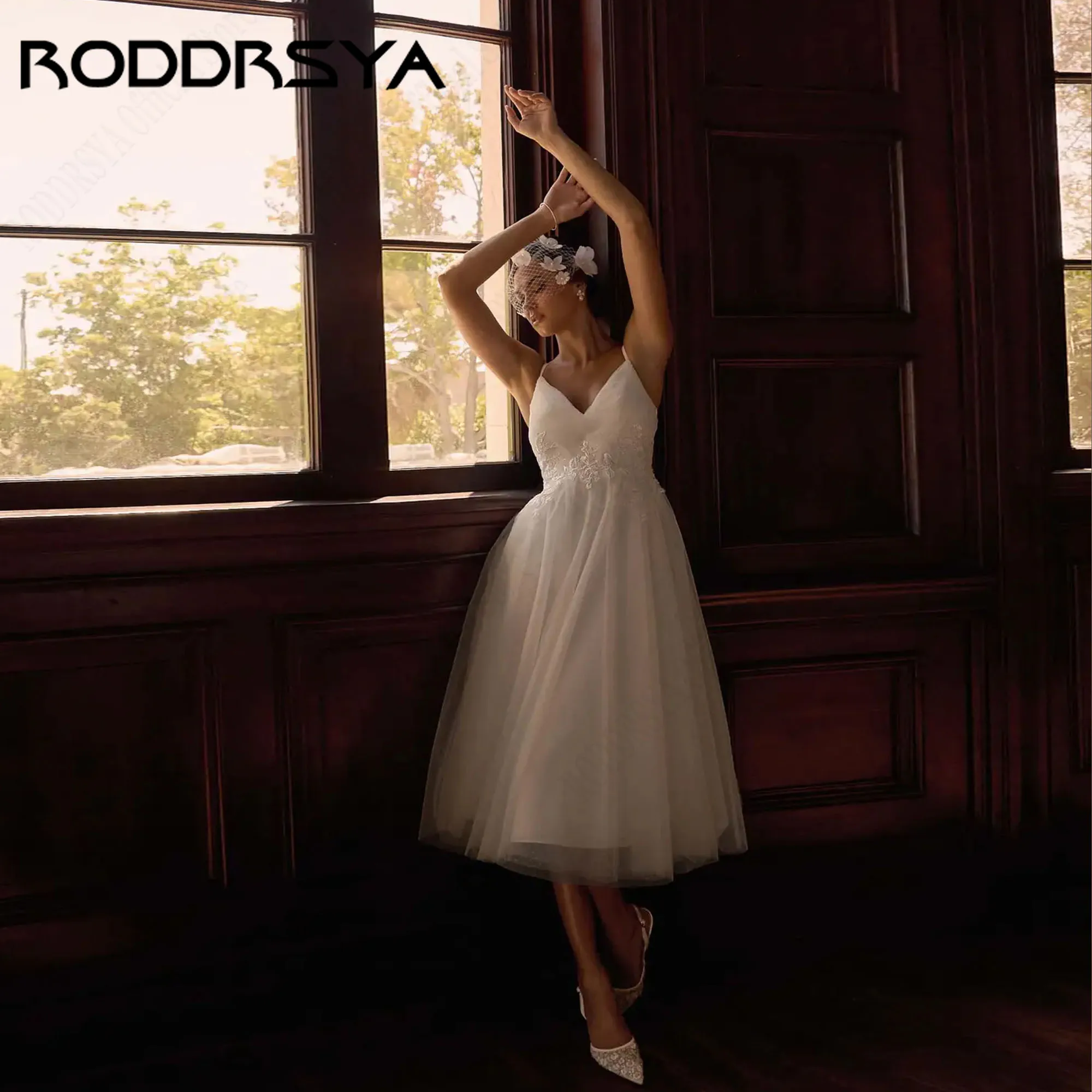 RODDRSYA Classic A-line Appliques Wedding Dress Spaghetti Straps V-neck Midi Civil Bridal Party Gown vestido de novia Customized
RODDRSYA Classic A-line Appliques Wedding Dress Spaghetti Straps V-neck Midi Civil Bridal Party Gown vestido de novia Customized