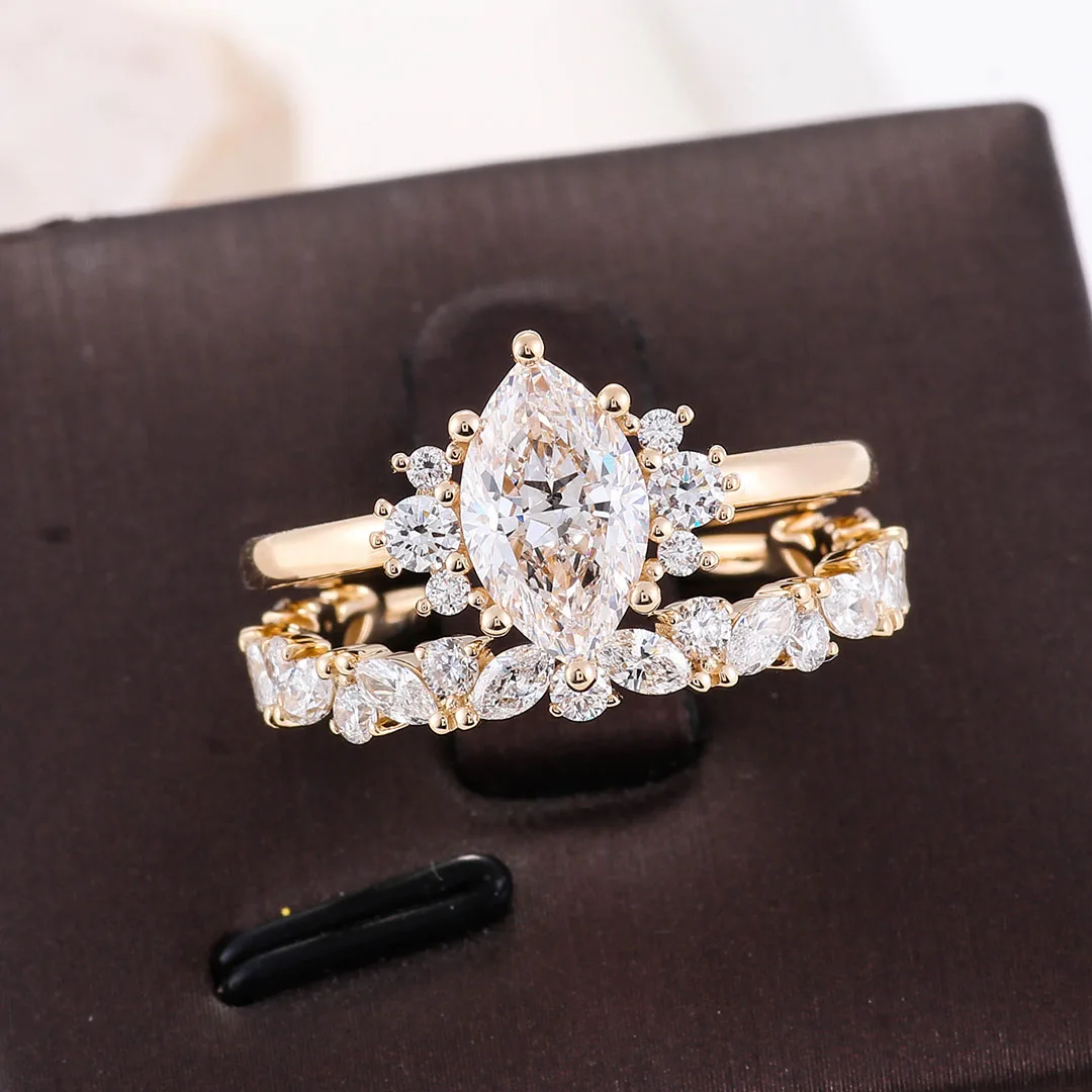 Provence bridal set Rings 14k18KGold DE/VS IGI Lab Grown Diamonds for Women Engagement Rings Classic Finger Personalized Custom
Provence bridal set Rings 14k18KGold DE/VS IGI Lab Grown Diamonds for Women Engagement Rings Classic Finger Personalized Custom