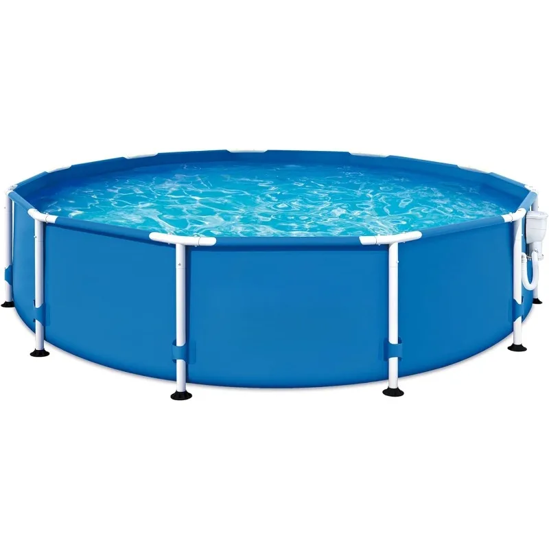 12' x 30" Outdoor Activity Round Metal Frame 6 Person Above Ground Swimming Pool Set with SkimmerPlus Filter Pump and F
12' x 30" Outdoor Activity Round Metal Frame 6 Person Above Ground Swimming Pool Set with SkimmerPlus Filter Pump and F