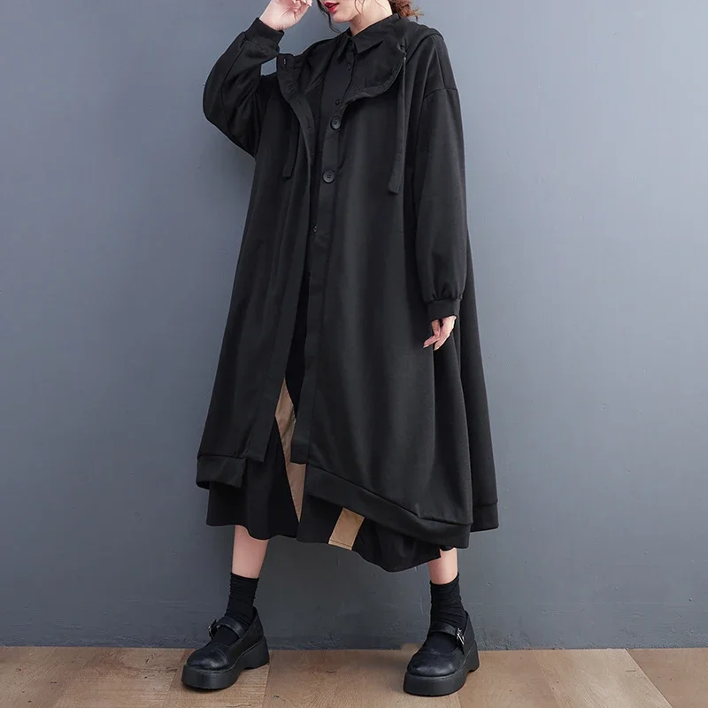 SuperAen 2024 Loose Vintage Korean Print Hooded Long Sleeve Printing Black Retro Oversize Trench Coat
SuperAen 2024 Loose Vintage Korean Print Hooded Long Sleeve Printing Black Retro Oversize Trench Coat