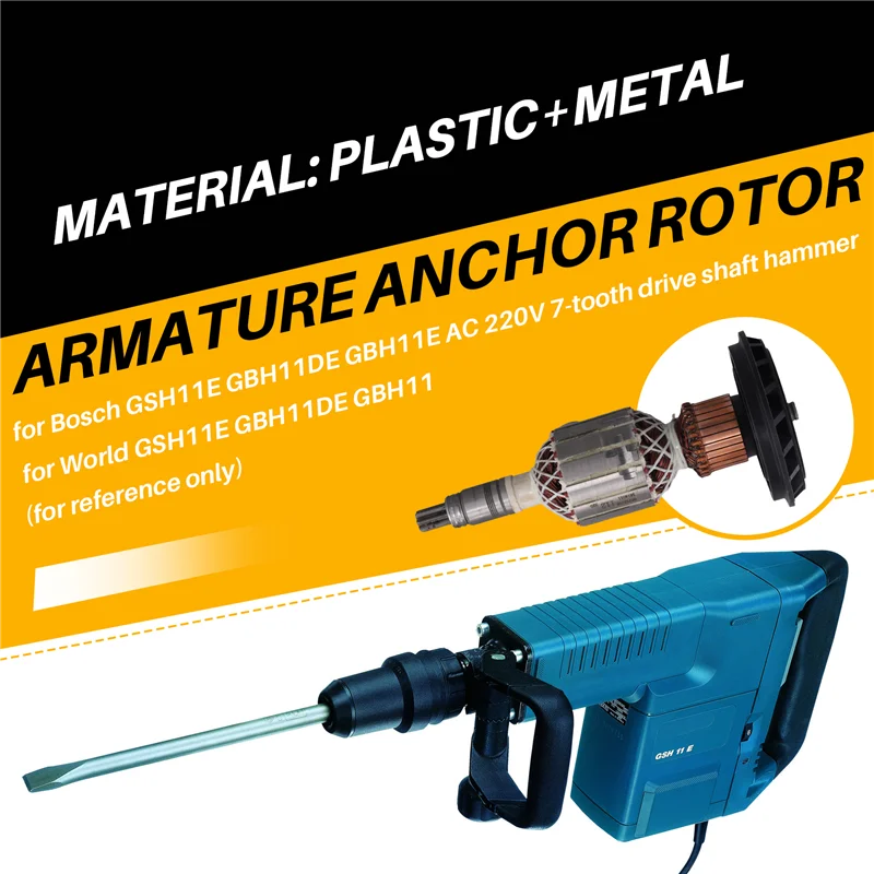 AC 220V-240V GSH11E Armature Anchor Rotor For GBH11DE Demolition Impact Hammer Accessories Hammer GBH 11DE GSH 11E-AT64
AC 220V-240V GSH11E Armature Anchor Rotor For GBH11DE Demolition Impact Hammer Accessories Hammer GBH 11DE GSH 11E-AT64