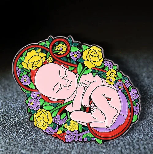 Pin, fetal uterus, brooch, sheepskin badge, jewelry gift, gift to friend, flower organ, enamel
Pin, fetal uterus, brooch, sheepskin badge, jewelry gift, gift to friend, flower organ, enamel