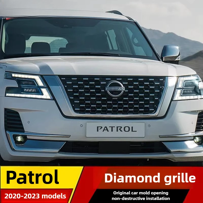 Suitable for 2020-22Nissan Patrol Y62 Starry Sky Diamond grille Front Racing Grille Grill Mask Cover Trims Front Hood Grills
Suitable for 2020-22Nissan Patrol Y62 Starry Sky Diamond grille Front Racing Grille Grill Mask Cover Trims Front Hood Grills
