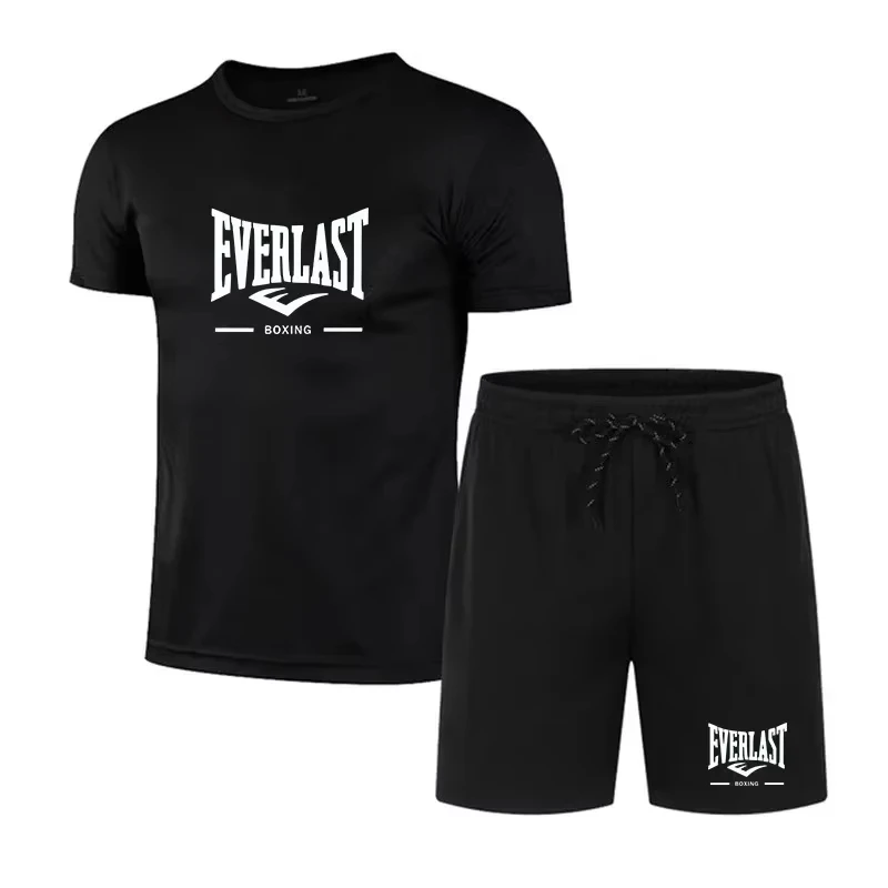 2026 New Everlast Boxing Men's 2-Piece Tracksuit, Summer Black Short Sleeve T-Shirt and Shorts Casual Sports Outfit
2026 New Everlast Boxing Men's 2-Piece Tracksuit, Summer Black Short Sleeve T-Shirt and Shorts Casual Sports Outfit