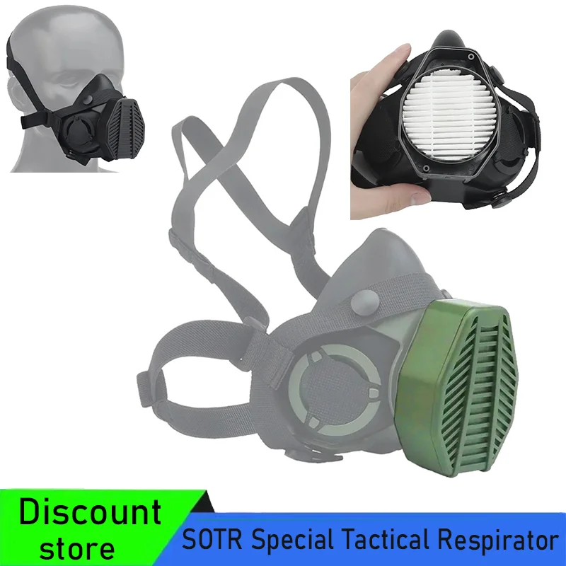 Communication Respirator Mask,Tactical Respirator SOTR Helmet Half Face Mask,Replaceable HEPA Filter
Communication Respirator Mask,Tactical Respirator SOTR Helmet Half Face Mask,Replaceable HEPA Filter 