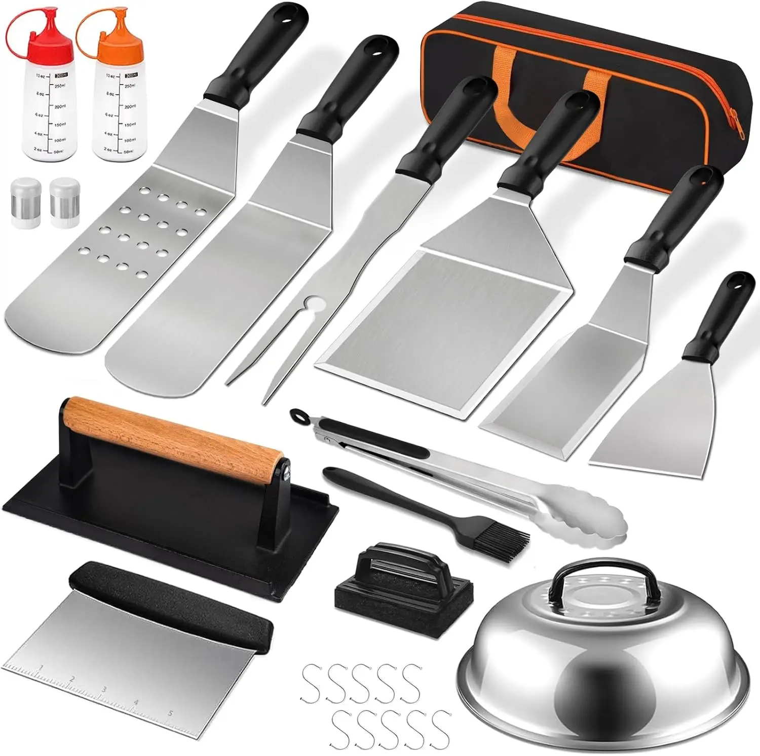 Griddle Accessories Kit, 27Pcs Grilling Accessories Set for and , Flat Top Grill Accessories Set with Spatulas, Scr
Griddle Accessories Kit, 27Pcs Grilling Accessories Set for and , Flat Top Grill Accessories Set with Spatulas, Scr