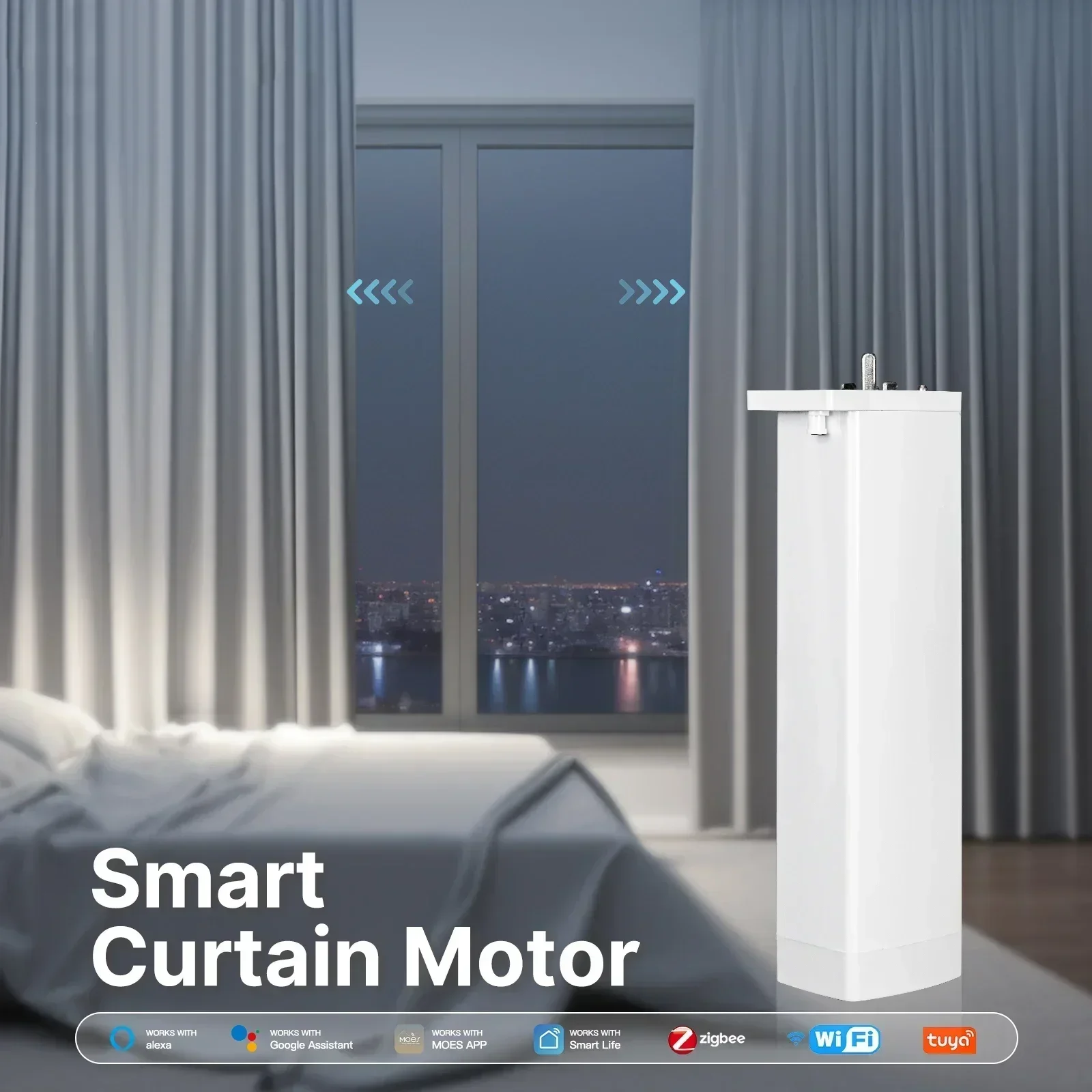 MOES Wi-Fi/Zigbee умный мотор для штор, электрический открыватель для штор, супер бесшумный для штор, пульт дистанционного управления, совместимый с Alexa
MOES Wi-Fi/Zigbee умный мотор для штор, электрический открыватель для штор, супер бесшумный для штор, пульт дистанционного управления, совместимый с Alexa