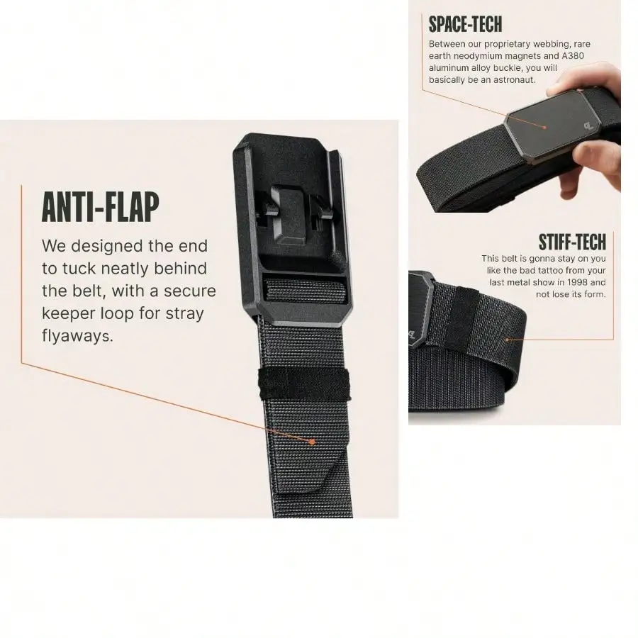 Belt OG - Men's Work Belt - Stretch Nylon, Magnetic Buckle, Adjustable, Comfortable, Tactical, EDC
Belt OG - Men's Work Belt - Stretch Nylon, Magnetic Buckle, Adjustable, Comfortable, Tactical, EDC