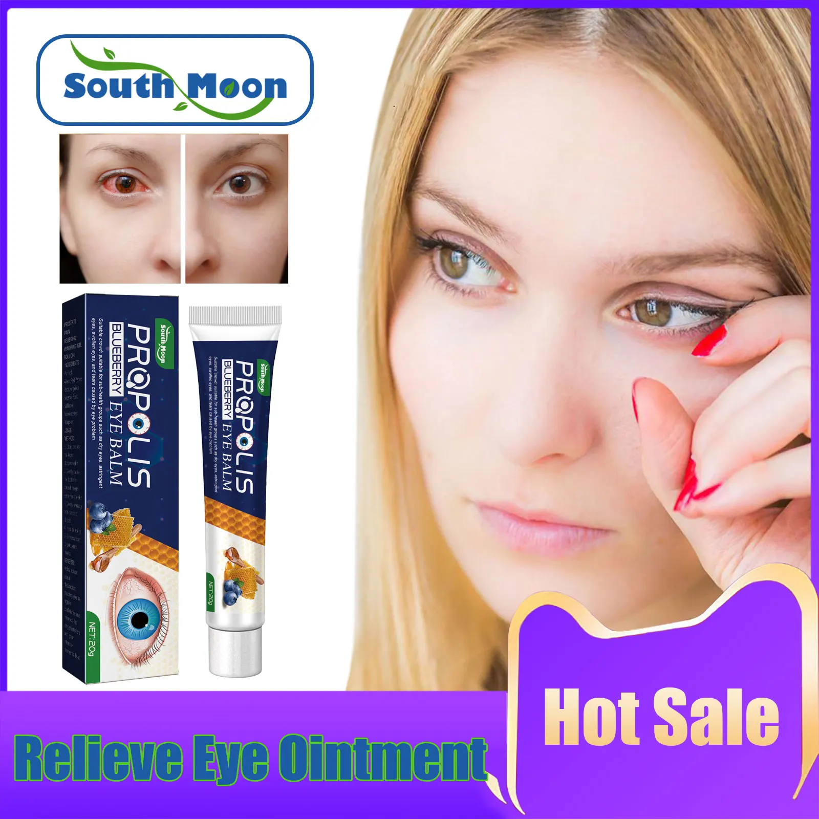 Propolis Blueberry Eye Cream Moisturizing Relieve Eyes Fatigue Remove Eye Red Blood Streaks Improve Eyesight Vision Care Cream
Propolis Blueberry Eye Cream Moisturizing Relieve Eyes Fatigue Remove Eye Red Blood Streaks Improve Eyesight Vision Care Cream