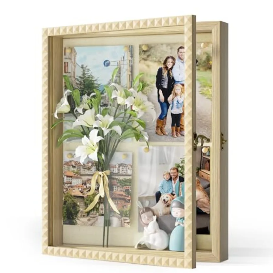 Shadow Box Frame Large Deep with Unique Diamond Shape Door Vintage Lock, Wood Memory Shadow Boxes for Pet Memorial Wedding Baby
Shadow Box Frame Large Deep with Unique Diamond Shape Door Vintage Lock, Wood Memory Shadow Boxes for Pet Memorial Wedding Baby
