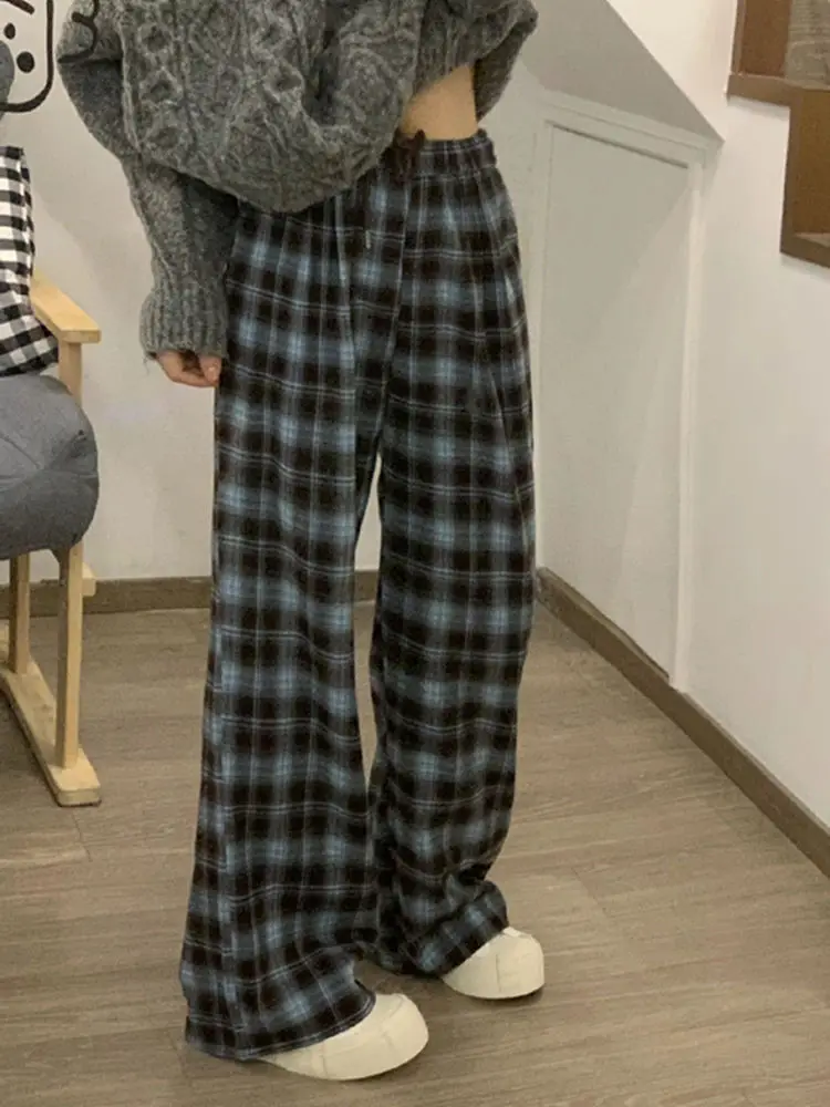 2024 Autumn Winter Women's Fashion Plaid Baggy Sweatpants Female Streetwear Loose Pants Ladies Oversize Wide Leg Trousers T699
2024 Autumn Winter Women's Fashion Plaid Baggy Sweatpants Female Streetwear Loose Pants Ladies Oversize Wide Leg Trousers T699