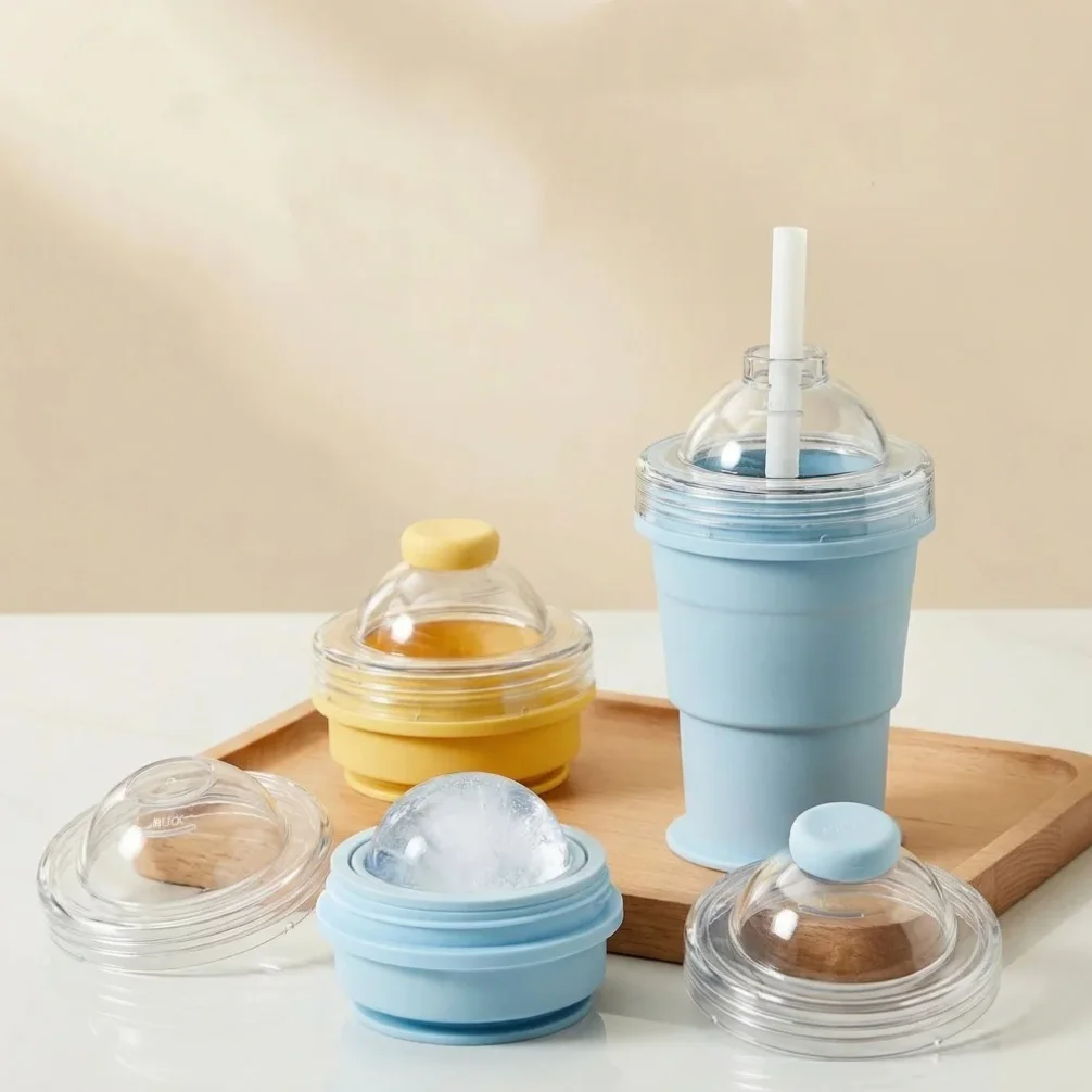 Silicone Folding Straw Cup With Ice Cube Maker Summer Collapsible Travel Cup Silicone Bottle Built-in Ice Ball Mold 2in1
Silicone Folding Straw Cup With Ice Cube Maker Summer Collapsible Travel Cup Silicone Bottle Built-in Ice Ball Mold 2in1