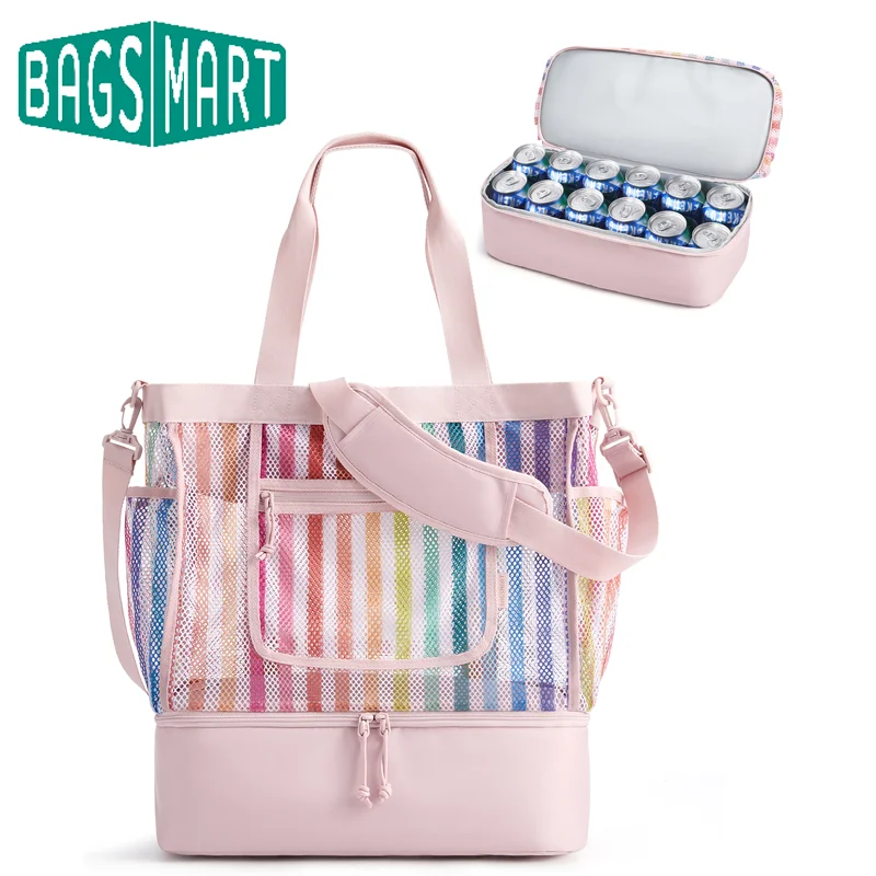 Пляжная сумка BAGSMART для женщин: сетчатая сумка-тоут на молнии, пылезащитная, с отделением для охлаждения, для отпуска, плавания, круизов и бассейна
Пляжная сумка BAGSMART для женщин: сетчатая сумка-тоут на молнии, пылезащитная, с отделением для охлаждения, для отпуска, плавания, круизов и бассейна