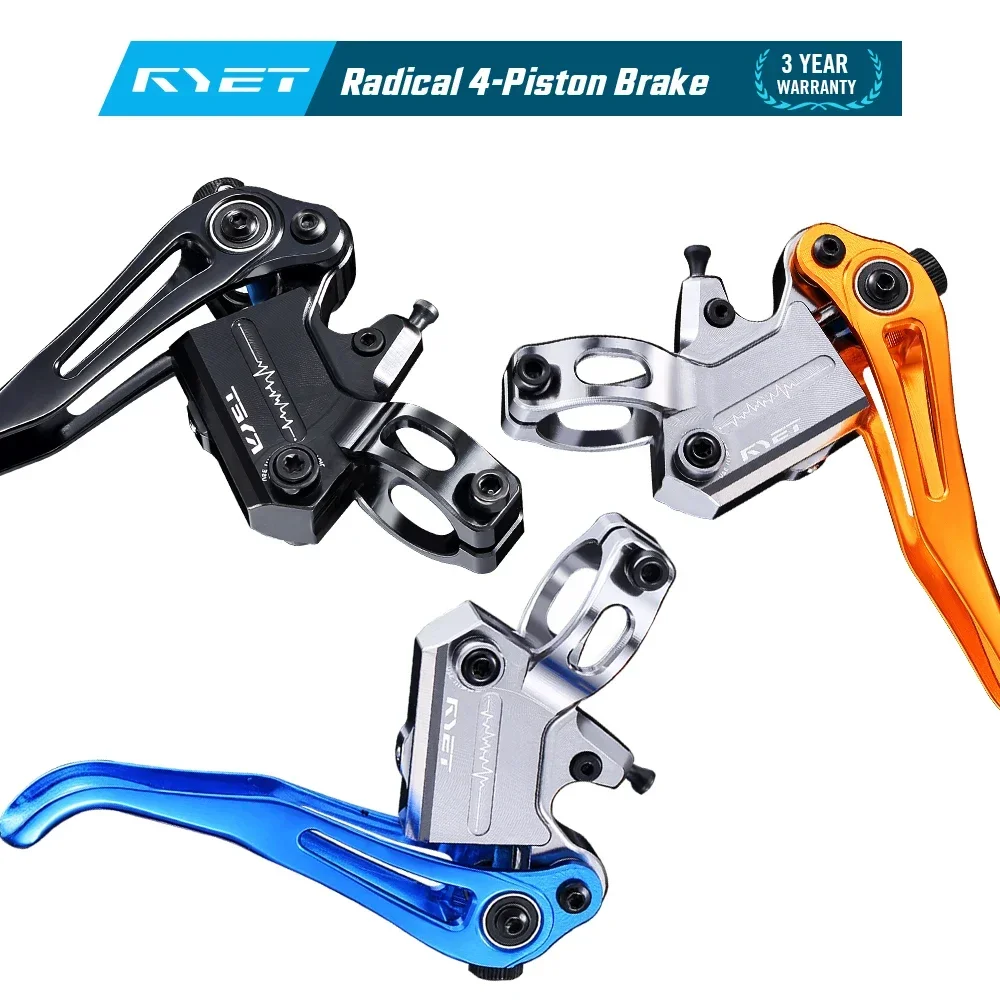 RYET 4-Piston M4 Hydraulic Disc Brakes CNC-Milled Calipers Radial Lever DirectForce Braking for MTB Downhill/Enduro/Freeride/XC
RYET 4-Piston M4 Hydraulic Disc Brakes CNC-Milled Calipers Radial Lever DirectForce Braking for MTB Downhill/Enduro/Freeride/XC