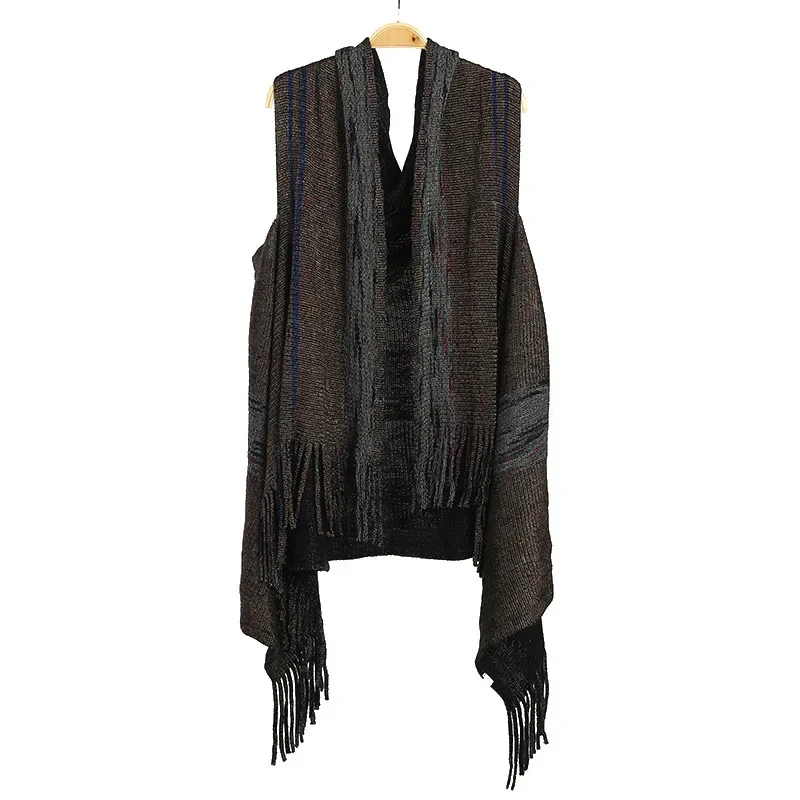 Autumn Winter Imitation Cashmere Tassel Shawl Scarf Women Dual-use Cardigan Fashion Street Poncho Lady Capes Black Cloaks
Autumn Winter Imitation Cashmere Tassel Shawl Scarf Women Dual-use Cardigan Fashion Street Poncho Lady Capes Black Cloaks