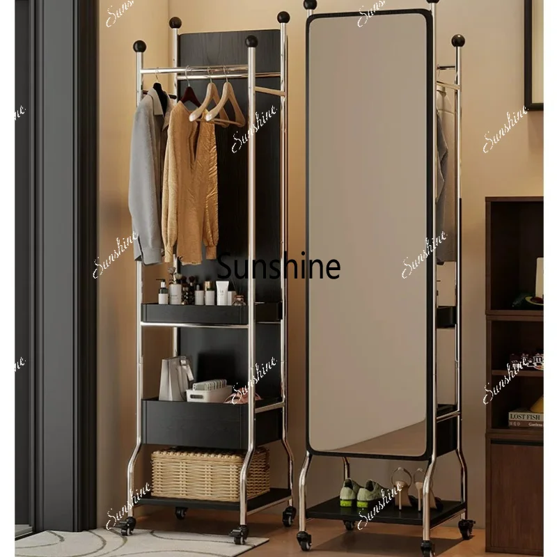 Bedroom coat rack integrated rotating dressing mirror, movable floor-standing fitting mirror
Bedroom coat rack integrated rotating dressing mirror, movable floor-standing fitting mirror