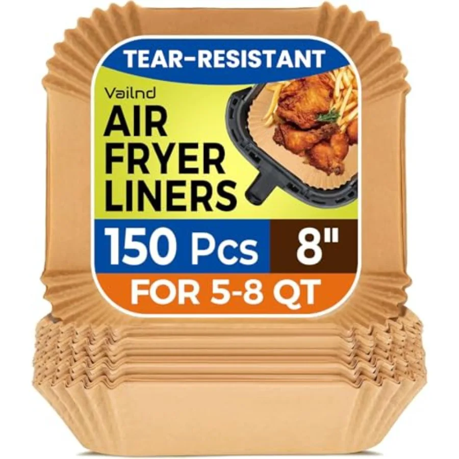 Air Fryer Liners Disposable, 150 Pcs 8" Unbleached Parchment Paper Sheets Square, Heavy-duty Baking Paper Liner for Air Fryers
Air Fryer Liners Disposable, 150 Pcs 8" Unbleached Parchment Paper Sheets Square, Heavy-duty Baking Paper Liner for Air Fryers