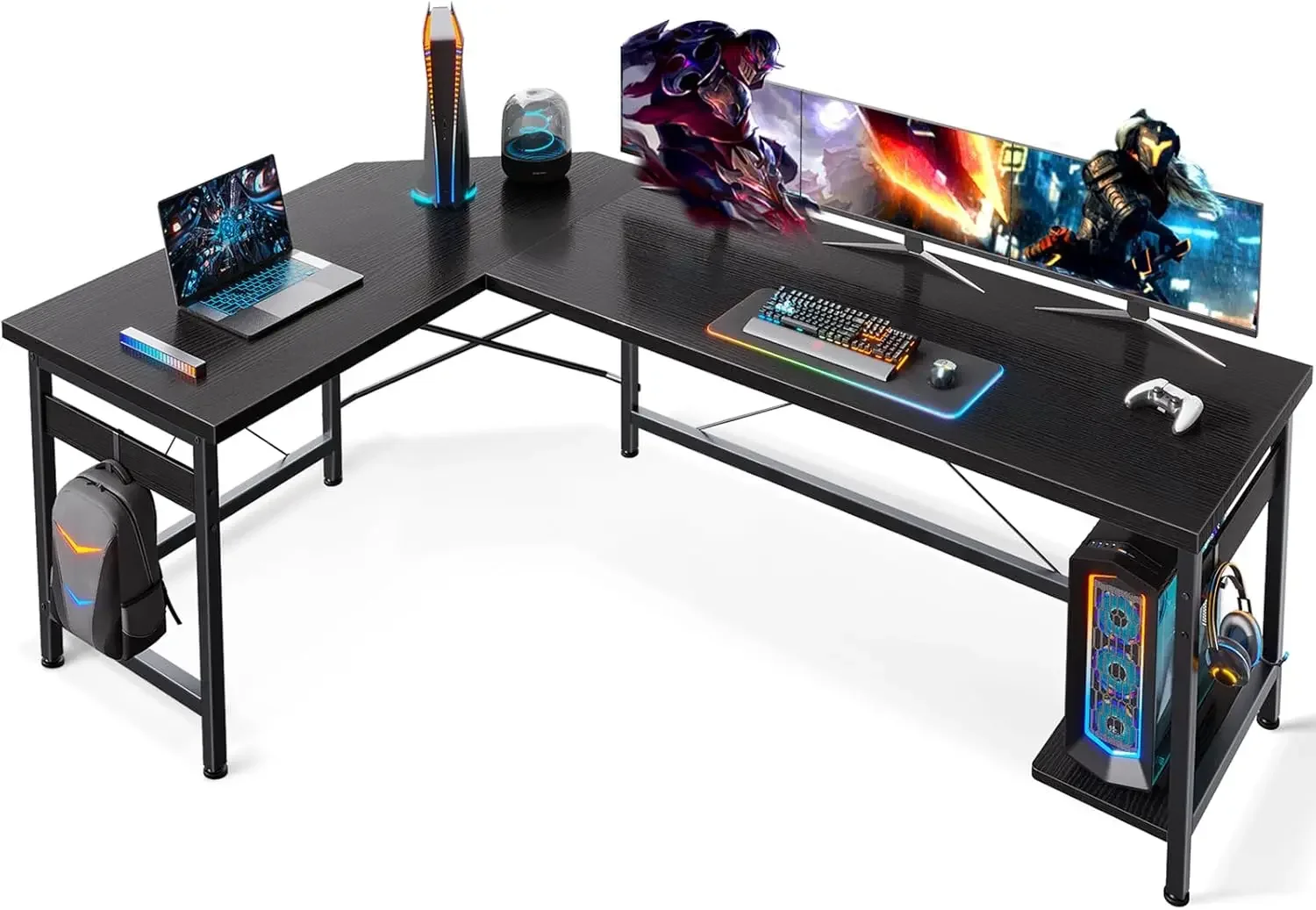 Black L Shaped Corner Computer Desk Gaming Workstation Table
Black L Shaped Corner Computer Desk Gaming Workstation Table