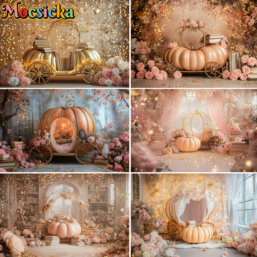 Royal Pink Pumpkin Carriage Backdrop Princess Portrait Photography Girls Newborn Birthday Cake Smash Fairy Photo Background
Royal Pink Pumpkin Carriage Backdrop Princess Portrait Photography Girls Newborn Birthday Cake Smash Fairy Photo Background