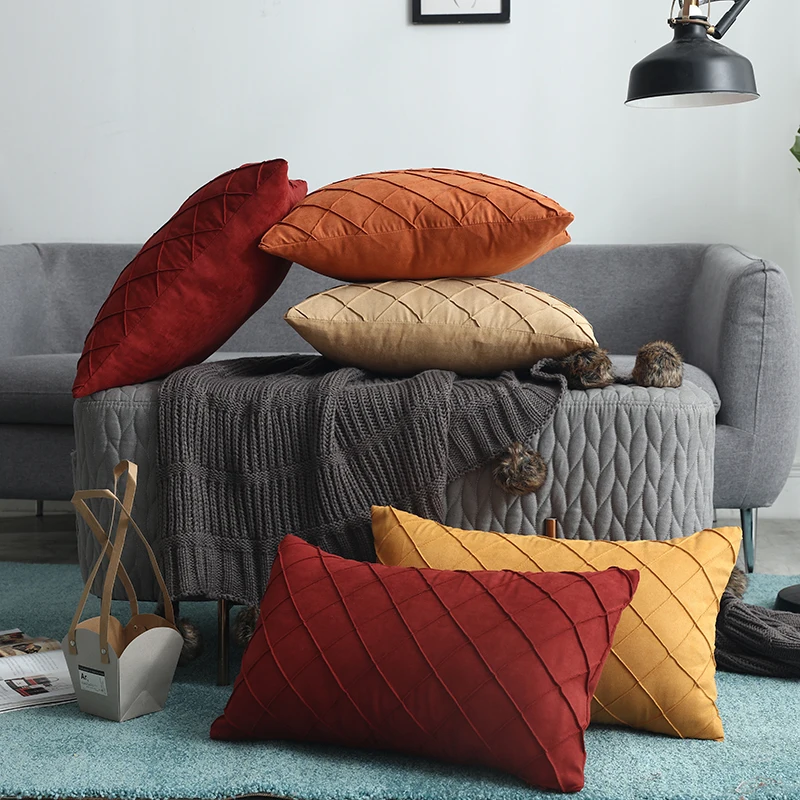 Cozy Sueded Pillow Cover Woven Diamond Pattern Sunset Tone Yellow Brown Brick Red 45x45cm 30x50cm Home Decoctive Cushion Cover
Cozy Sueded Pillow Cover Woven Diamond Pattern Sunset Tone Yellow Brown Brick Red 45x45cm 30x50cm Home Decoctive Cushion Cover