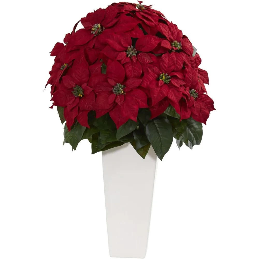 A Nearly Natural 32 Inch Artificial Plant of Poinsettia in A White Flowerpot
A Nearly Natural 32 Inch Artificial Plant of Poinsettia in A White Flowerpot