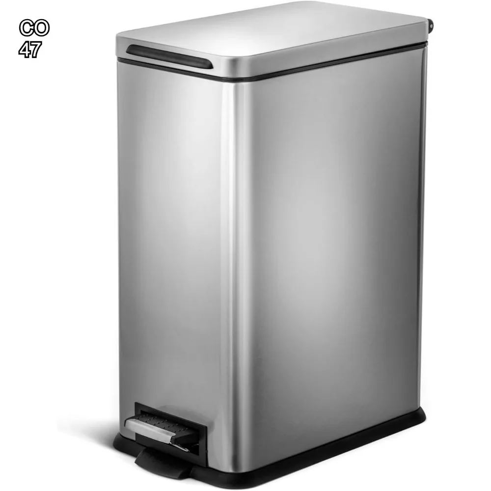 8 Gallon Slim Kitchen Trash Can with Soft Close Lid, Step Pedal, Bag Tuck Band, Stainless Steel
8 Gallon Slim Kitchen Trash Can with Soft Close Lid, Step Pedal, Bag Tuck Band, Stainless Steel