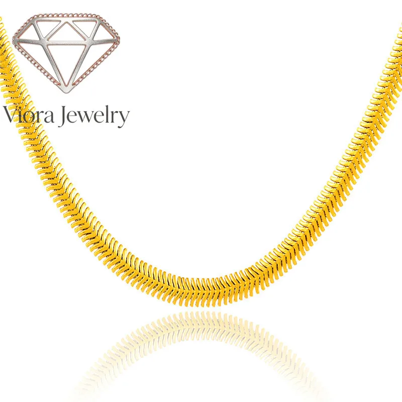 Viora Jewelry Men's & Women's Flat Snake Necklace 24K Gold AU999 - Fine snake details, sturdy chain, AU999 authentic quality
Viora Jewelry Men's & Women's Flat Snake Necklace 24K Gold AU999 - Fine snake details, sturdy chain, AU999 authentic quality