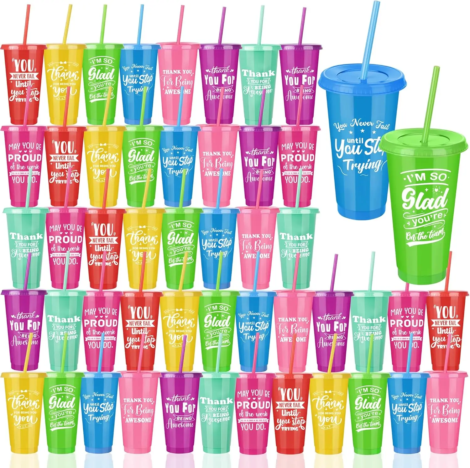 48 Pieces Thank You Cups 24 Oz Inspirational Plastic Tumbler Cup with Lids and Straws Reusable Appreciation Gift Bulk for Staff
48 Pieces Thank You Cups 24 Oz Inspirational Plastic Tumbler Cup with Lids and Straws Reusable Appreciation Gift Bulk for Staff