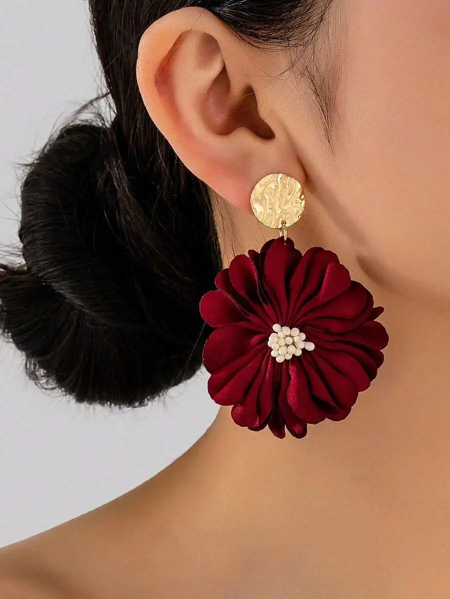 Bohemian Floral Dangle Earrings For Women Burgundy Large Flower Drop Earrings Travel Holiday Party Gift
Bohemian Floral Dangle Earrings For Women Burgundy Large Flower Drop Earrings Travel Holiday Party Gift