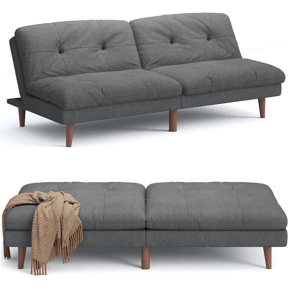 Adjustable Backrest Sleeper Sofa Bed, Convertible Couch, Small Space Loveseat in Fabric, Grey
Adjustable Backrest Sleeper Sofa Bed, Convertible Couch, Small Space Loveseat in Fabric, Grey