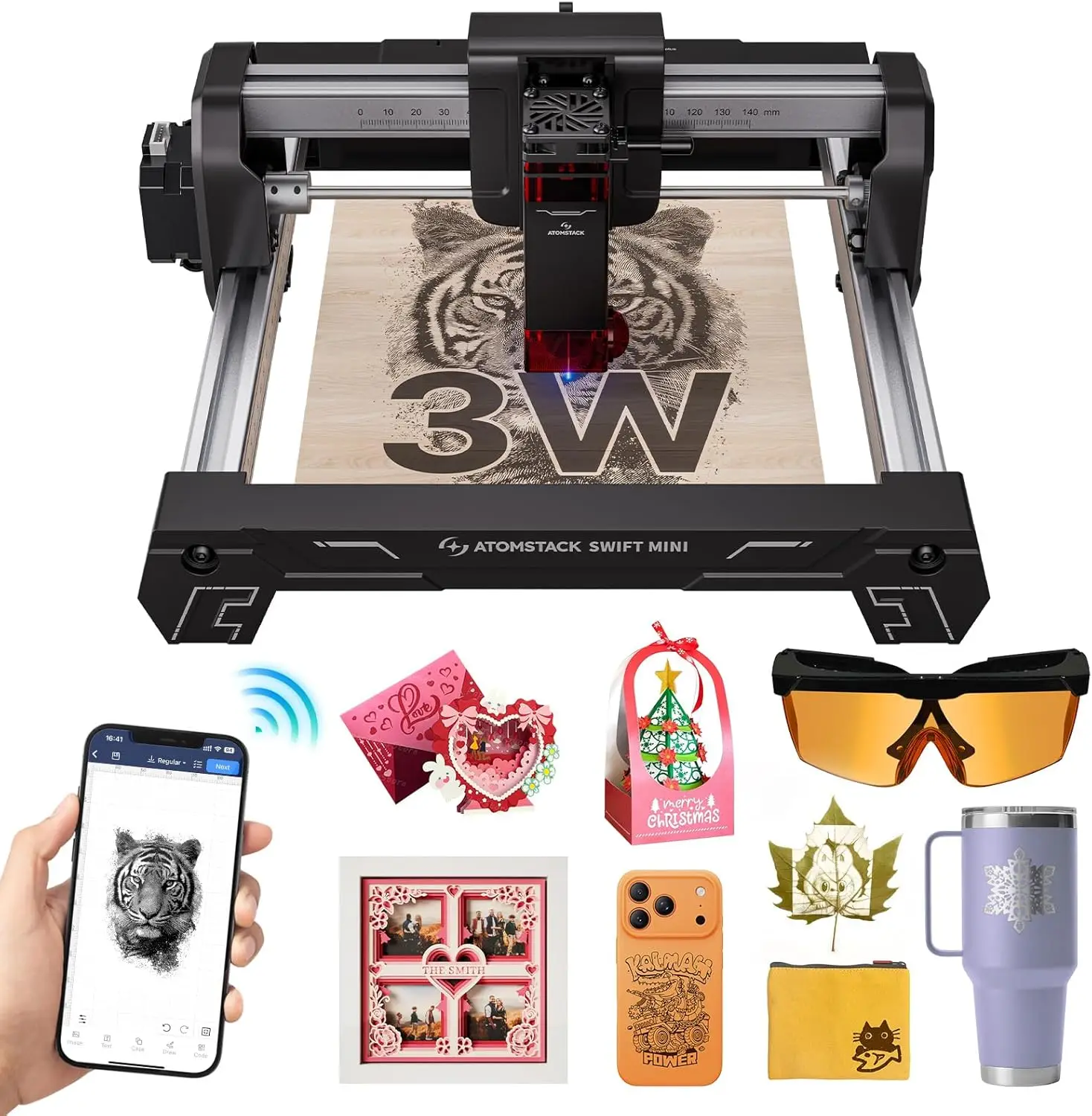 Desktop Pre Assembled Laser Engraver Cutter Machine 3000mW For Beginners Diy Wood Leather Crafts Acrylic Gifts 135x145mm Area
Desktop Pre Assembled Laser Engraver Cutter Machine 3000mW For Beginners Diy Wood Leather Crafts Acrylic Gifts 135x145mm Area
