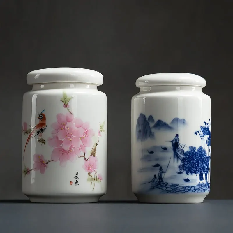 Blue and White Porcelain Tea Jar Ceramic Tea Jar Moisture-proof Traditional Chinese Medicine Sealed Storage Jar Tea Set 450ML
Blue and White Porcelain Tea Jar Ceramic Tea Jar Moisture-proof Traditional Chinese Medicine Sealed Storage Jar Tea Set 450ML