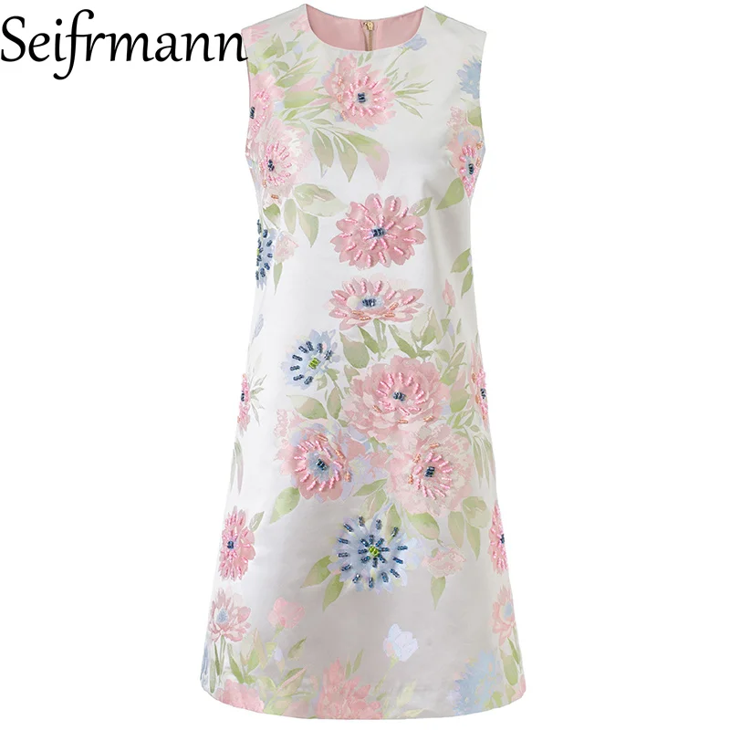 Seifrmann 2026 Summer Women's New Fashionable Round Neck Sleeveless Sequin Jacquard Waist cinching Dress
Seifrmann 2026 Summer Women's New Fashionable Round Neck Sleeveless Sequin Jacquard Waist cinching Dress