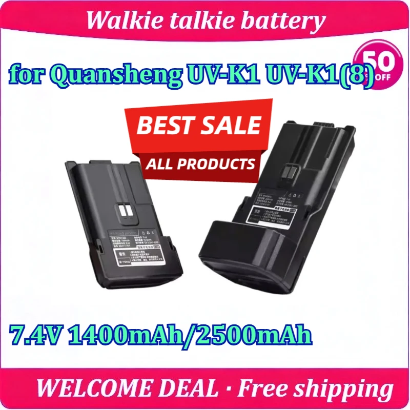 New for Quansheng UV-K1 UV-K1(8) Walkie Talkie Battery 7.4V 1400mAh/2500mAh Type-C Charging Replacement Lithium Battery
New for Quansheng UV-K1 UV-K1(8) Walkie Talkie Battery 7.4V 1400mAh/2500mAh Type-C Charging Replacement Lithium Battery