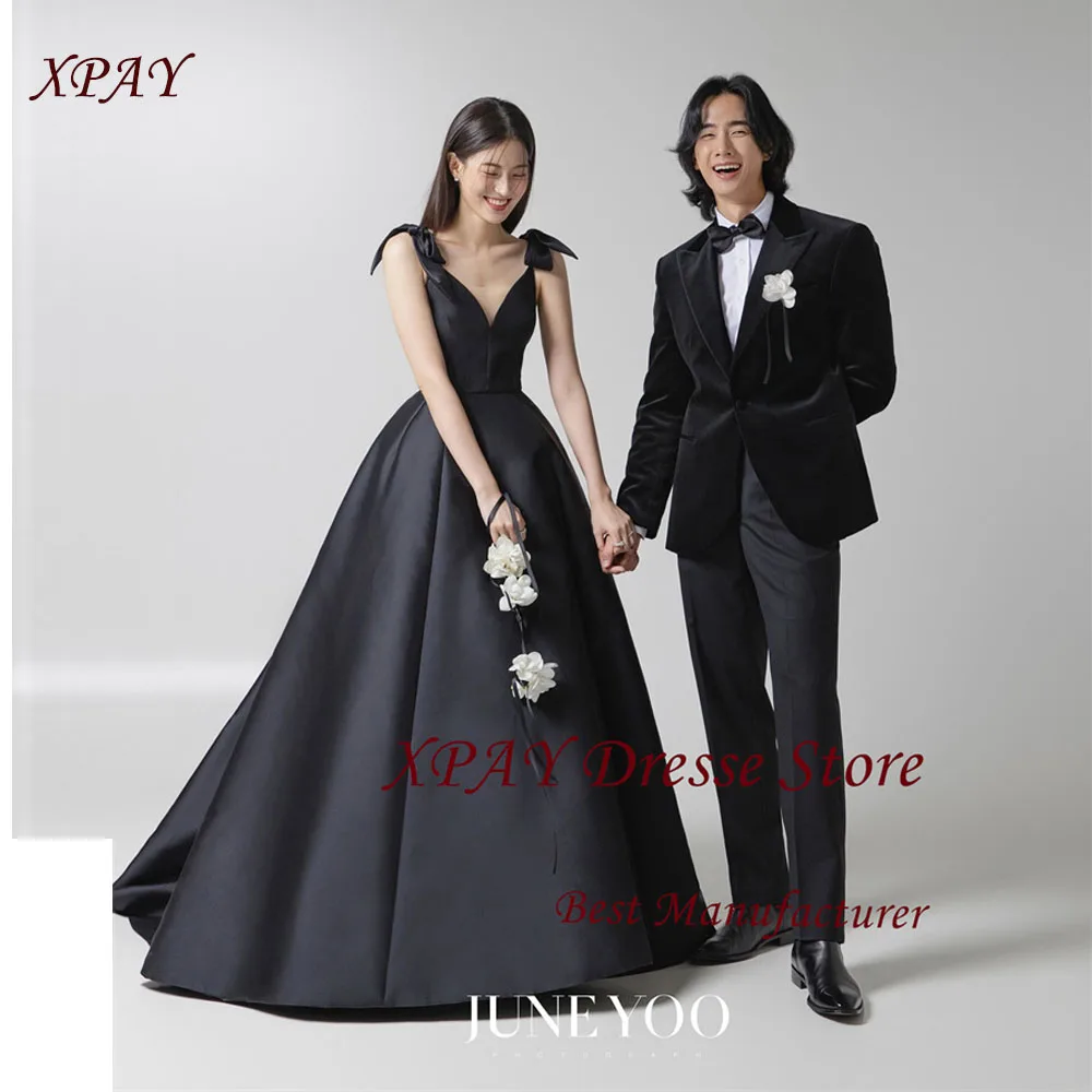 XPAY Black A Line Matte Satin Evening Dresses Korea Wedding Photo shoot Party Gowns V Neck Princess Formal Occasion Customized
XPAY Black A Line Matte Satin Evening Dresses Korea Wedding Photo shoot Party Gowns V Neck Princess Formal Occasion Customized