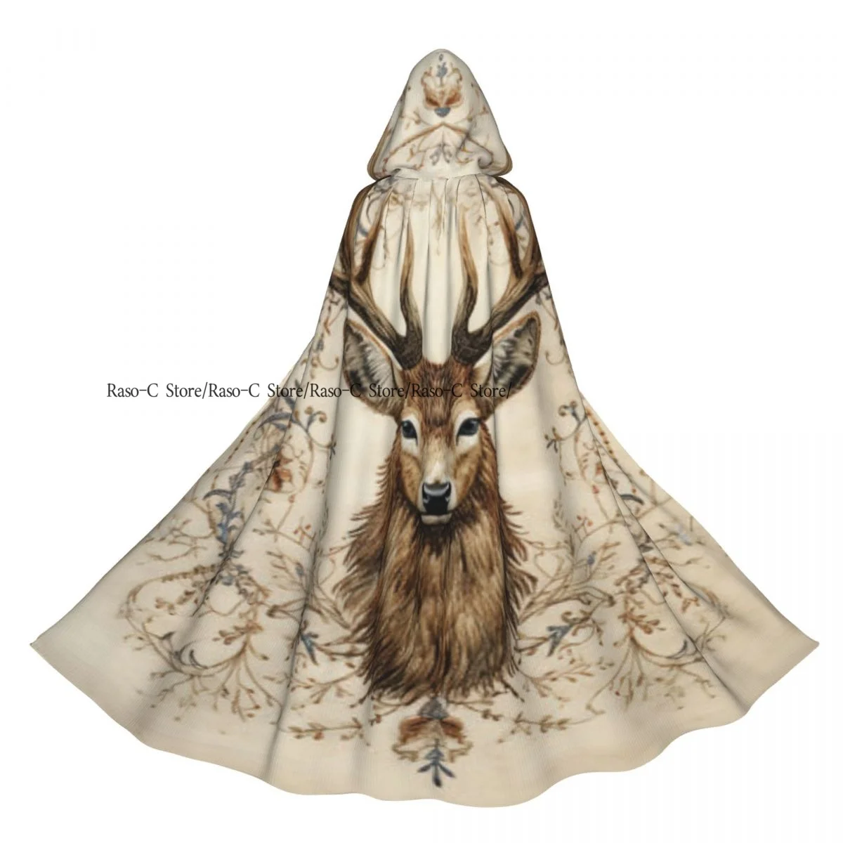 Adult Cloak Cape Hooded Portrait Of Deer With Antlers Medieval Costume Witch Wicca Vampire Elf Purim Carnival Party
Adult Cloak Cape Hooded Portrait Of Deer With Antlers Medieval Costume Witch Wicca Vampire Elf Purim Carnival Party