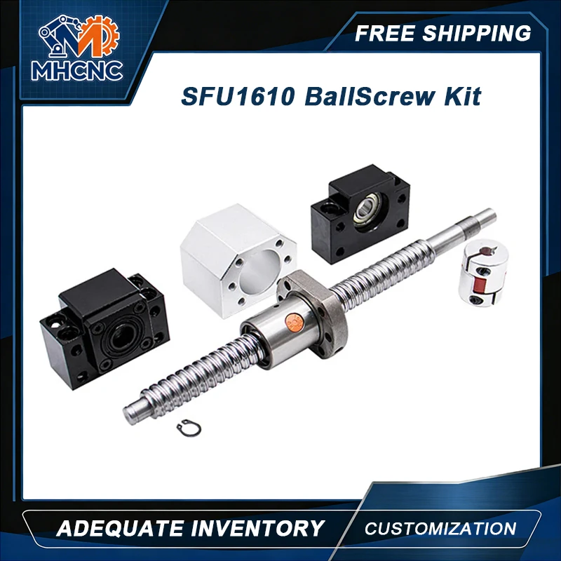 MHCNC 1Pcs CNC Rolled Ball Screw SFU1610 16x10mm Single Nut with BKBF12 End Support DSG16H Housing Coupling
MHCNC 1Pcs CNC Rolled Ball Screw SFU1610 16x10mm Single Nut with BKBF12 End Support DSG16H Housing Coupling