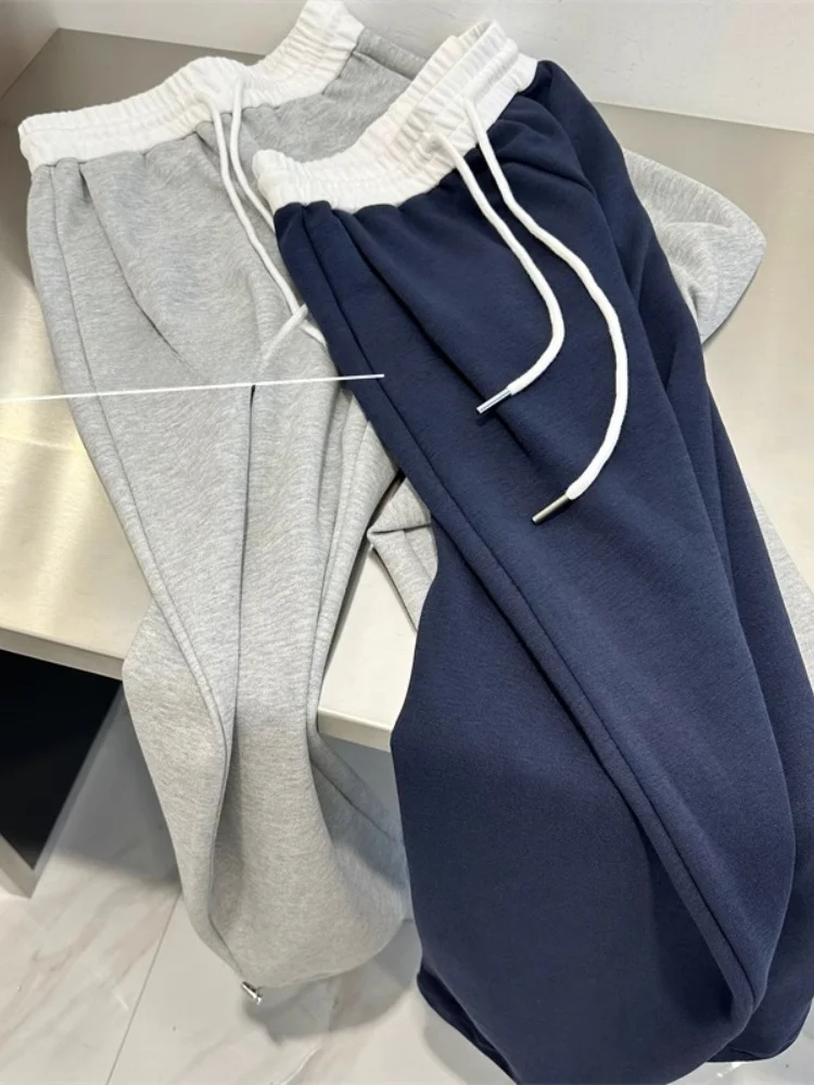 Color Block Wide Leg Sports Pants Women's Summer Thin Loose Straight Casual Trousers High Waist Banded Waist Korean Style
Color Block Wide Leg Sports Pants Women's Summer Thin Loose Straight Casual Trousers High Waist Banded Waist Korean Style